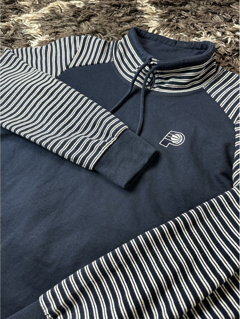 Antigua NBA Indiana Pacers Womens Small 1/2 Zip Pullover Sweatshirt Striped